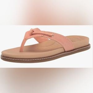 SPERRY Women's Size 6 Medium PEACH Waveside Plushwave Thong Sandal.